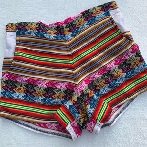 Pamela V  festival high waisted Boho embroidered Shorts sz Small